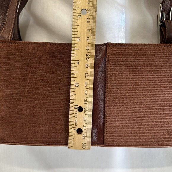 Alexis David Brown Boho Corduroy Suede Handbag Purse Small Y2K Grunge Shoulder B - Picture 10 of 14